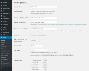 Como crear una pagina web para artista- WordPress ajustes generales